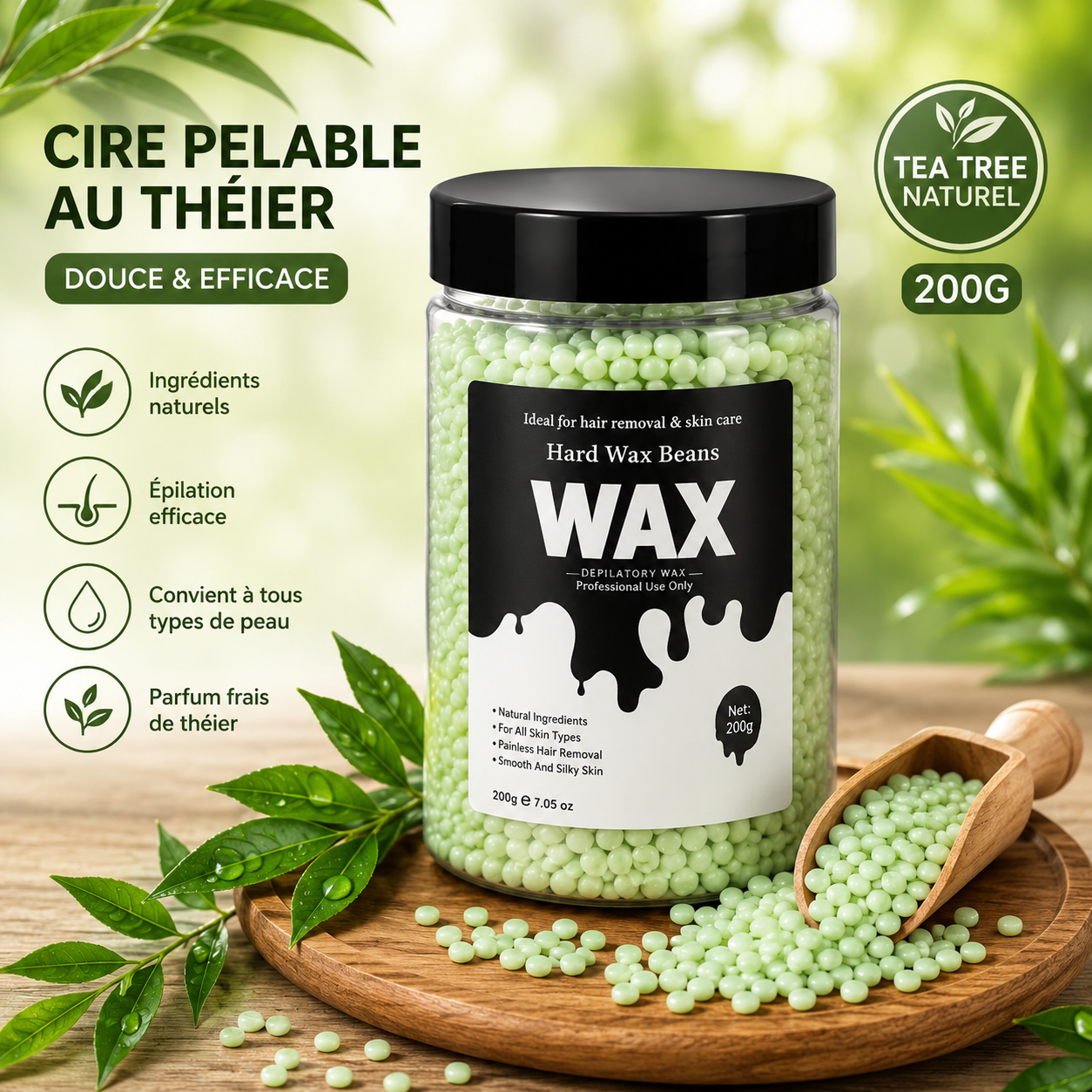 Sachets de cire épilatoire 200g au thé